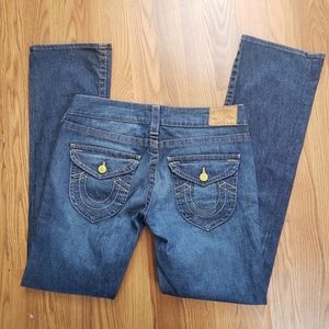 True Religion Yellow Stitch Flap Pocket Straight